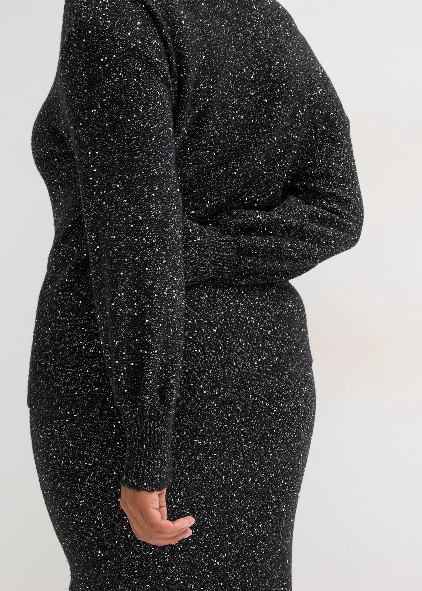 Trui met pailletten • bruin plus size • bonprix online shop