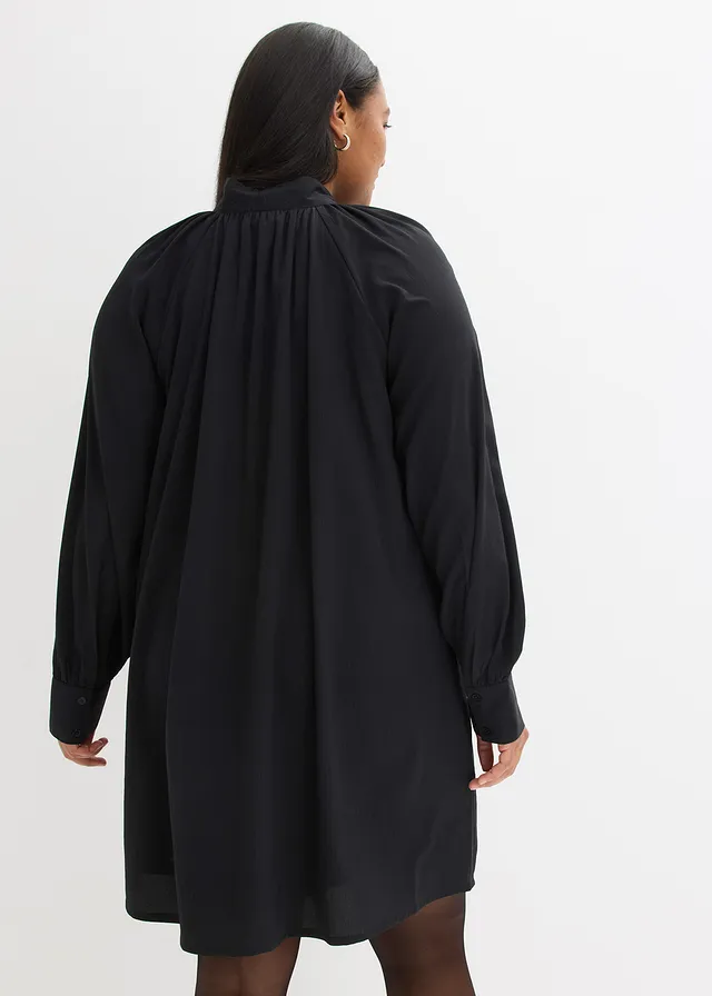 Blousejurk met strik, Kleur: zwart