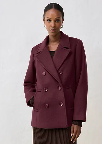 Peacoat in een wolmix • wijnrood • bonprix online shop