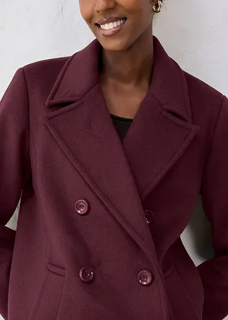 Peacoat van wol • wijnrood • bonprix online shop