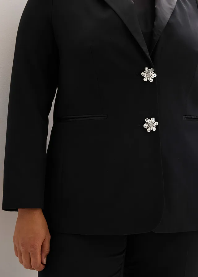 Blazer met sierknopen • zwart plus size • product-page.page-title-suffix