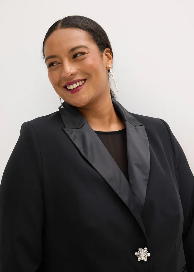 Blazer met sierknopen • zwart plus size • product-page.page-title-suffix