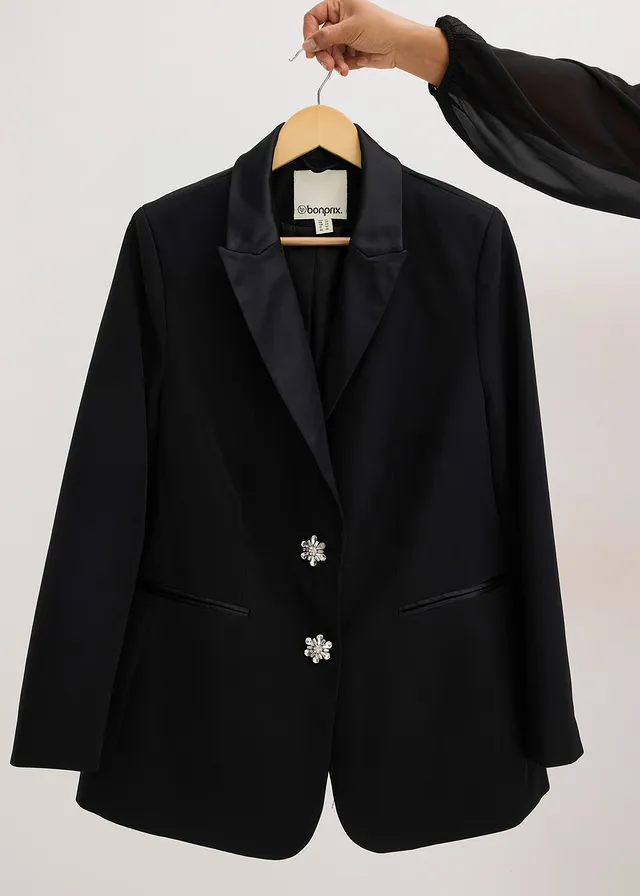 Blazer met sierknopen • zwart plus size • product-page.page-title-suffix
