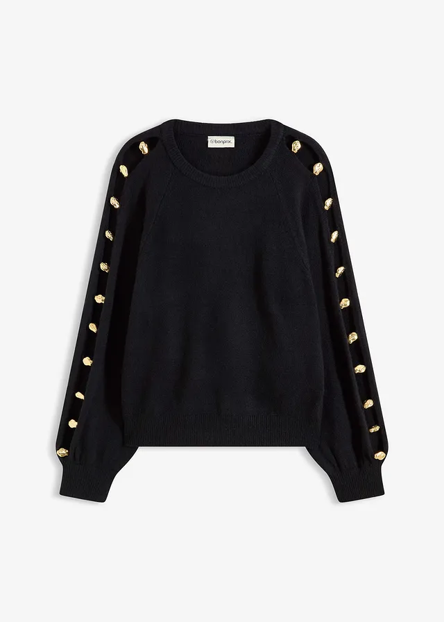 Pull avec perles métalliques