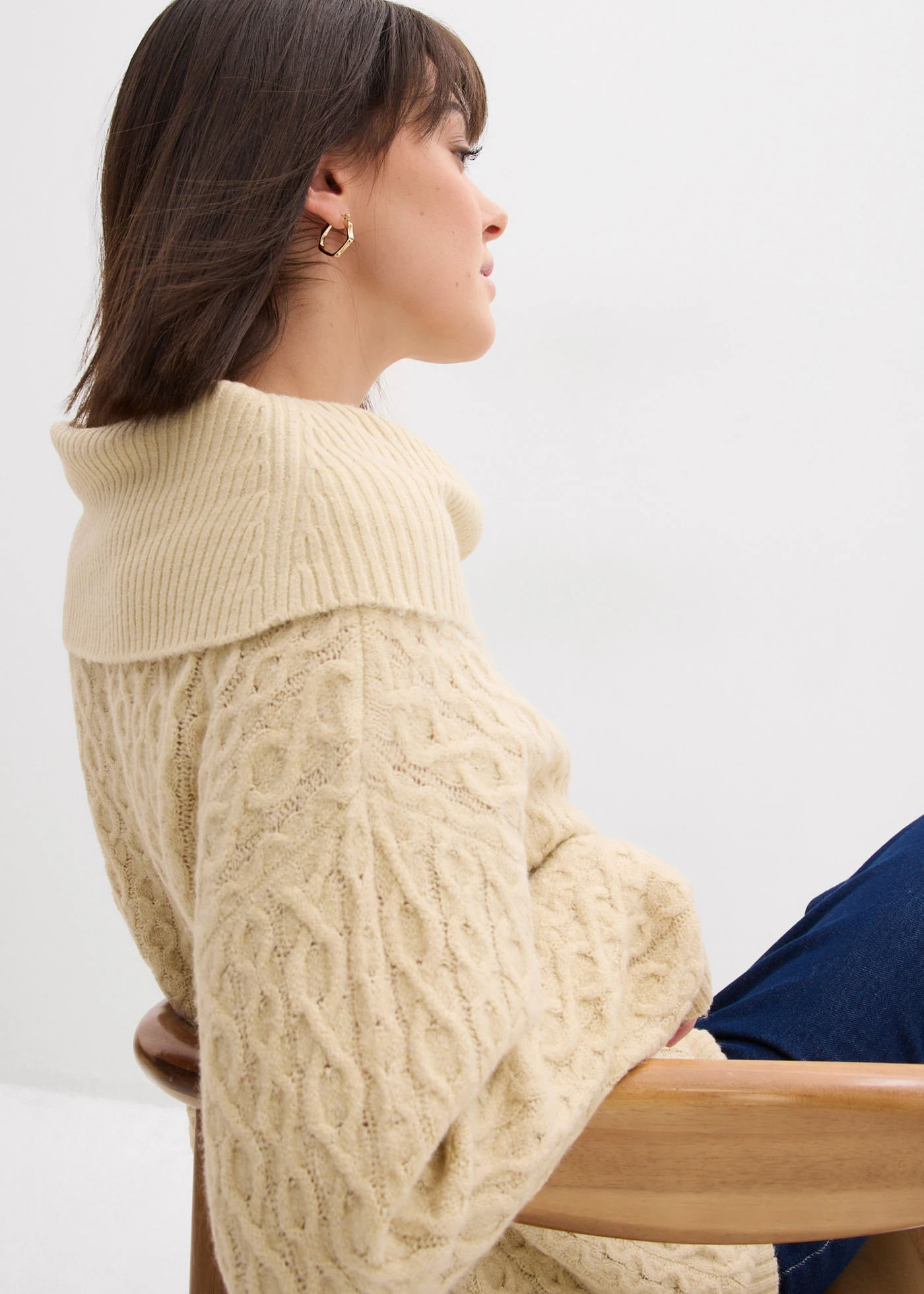 Pull à motif torsadé • sable clair • Boutique bonprix