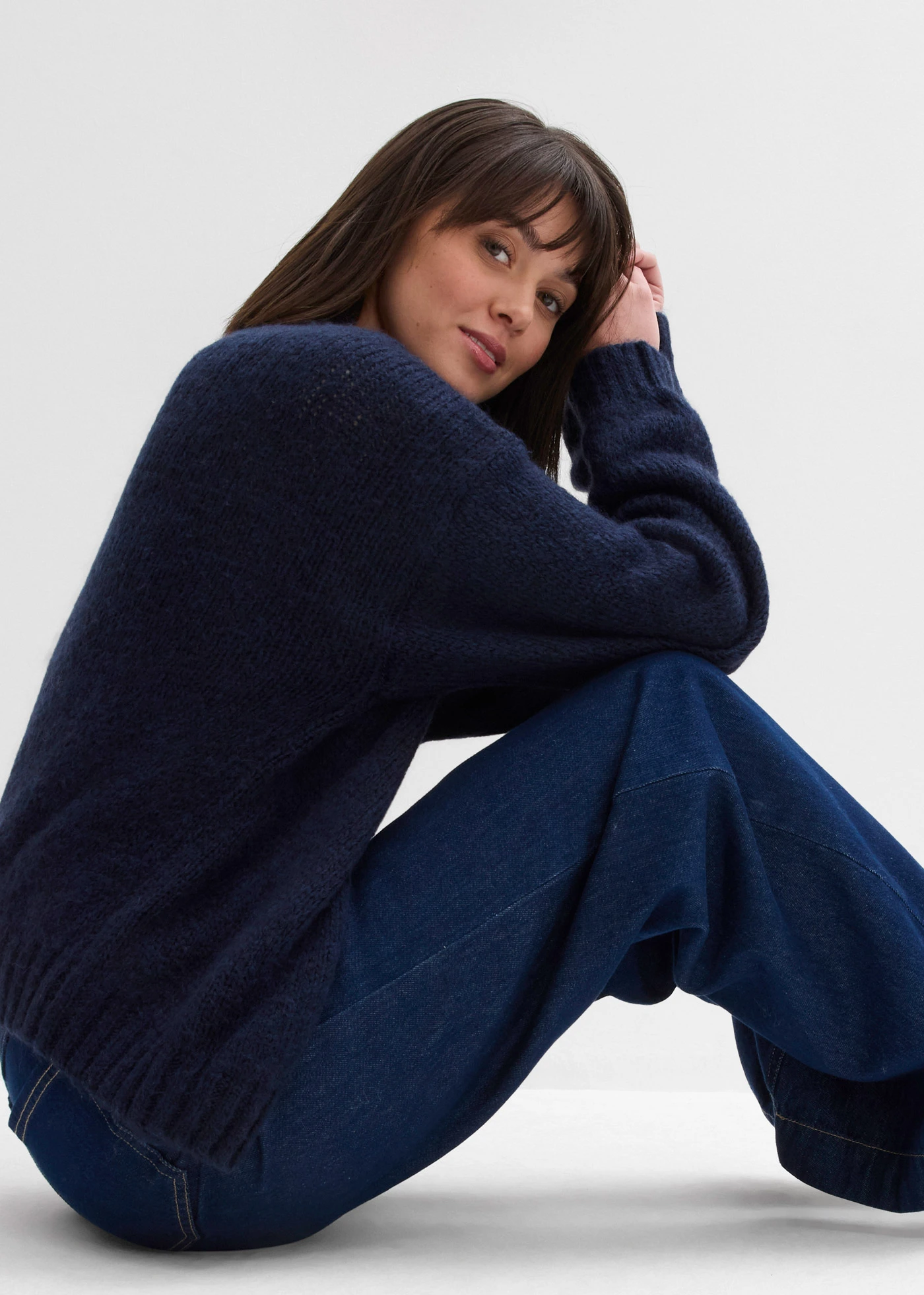 Oversized vest, cropped • donkerblauw • bonprix online shop