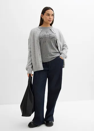 Tričko s dlouhým rukávem, z čisté organické bavlny, barva: šedý melír