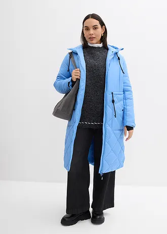 Prošívaný funkční kabát s reflexními prvky, barva: středně modrá