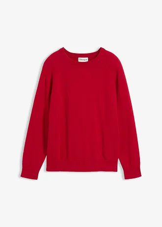 Pull en fine maille 100% coton • rouge piment • Boutique bonprix