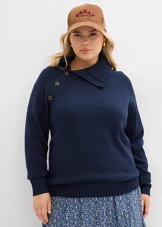 Asymmetrische trui, Kleur: donkerblauw