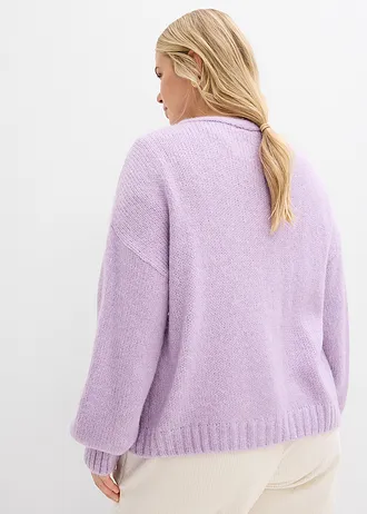 Gilet raccourci en maille oversize, Couleur: parme