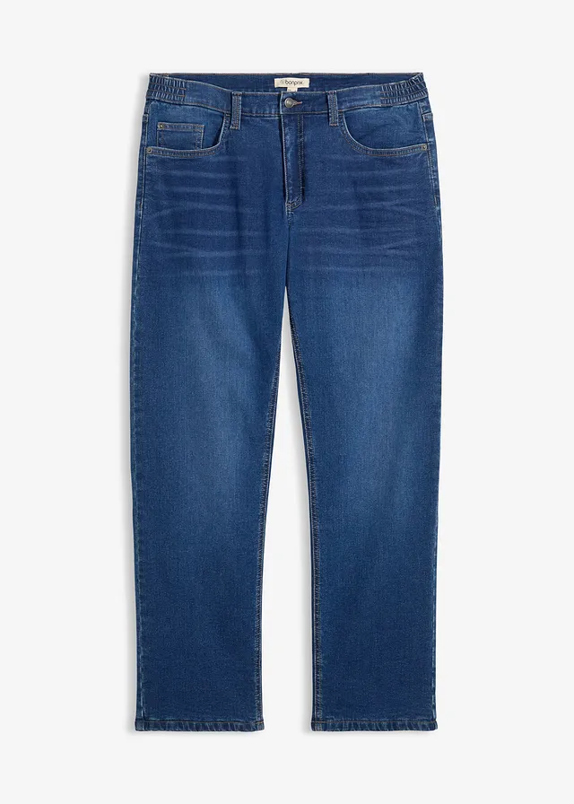 Jean extensible loose, taille élastiquée, doublure chaude, droit