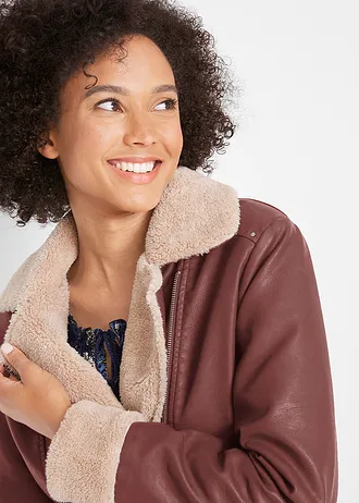 Imitatieleren jas, gevoerd • koffiebruin • bonprix online shop