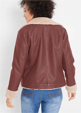 Imitatieleren jas, gevoerd • koffiebruin • bonprix online shop