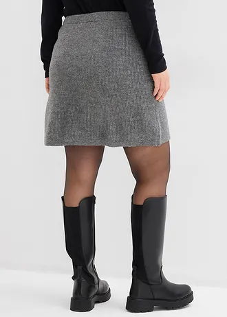Korte gebreide rok, Kleur: antraciet gemêleerd
