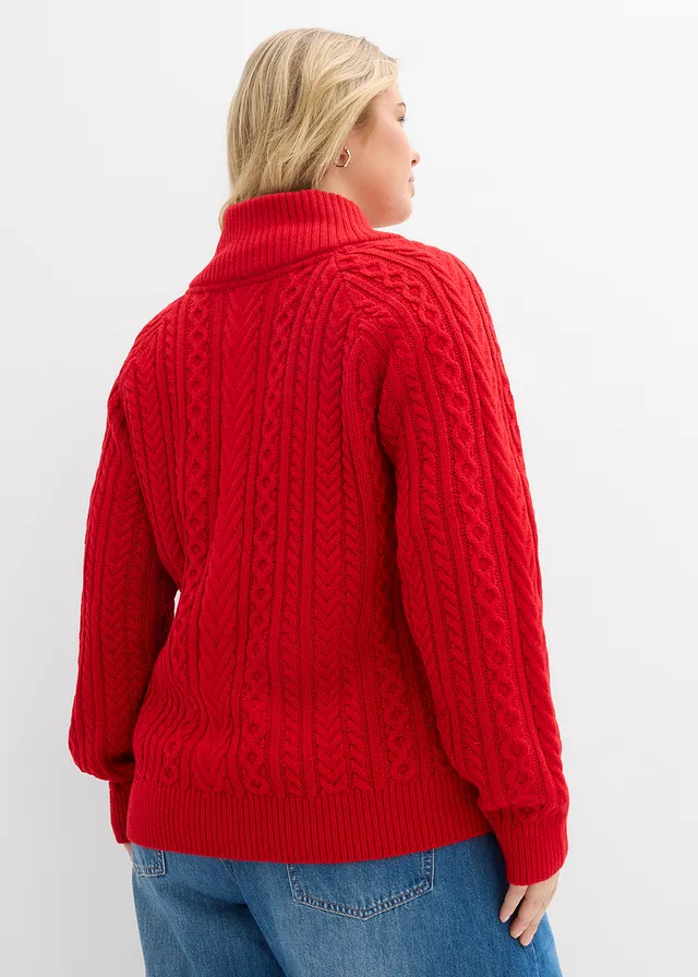 Pull, Couleur: rouge salsa