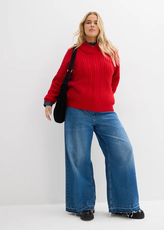 Pull, Couleur: rouge salsa