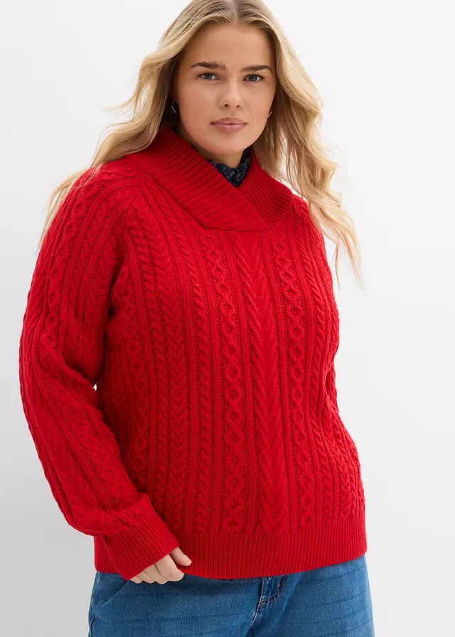 Pull, Couleur: rouge salsa
