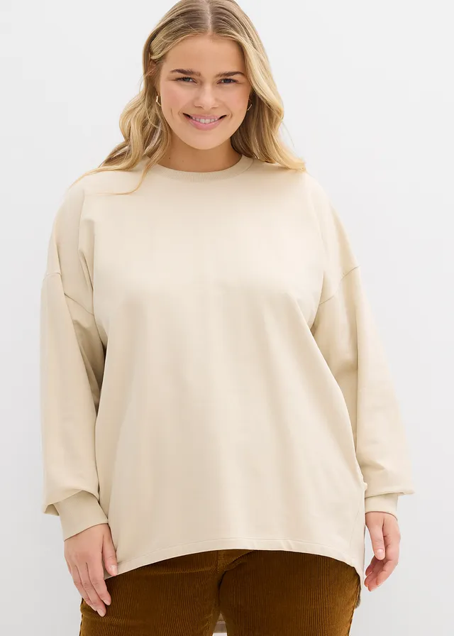 Sweat-shirt oversize, Couleur: sable clair