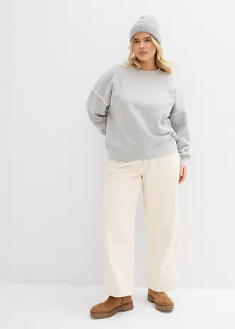 Sweat-shirt oversize, Couleur: gris clair chiné