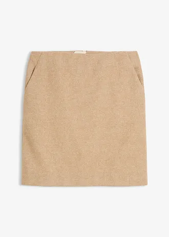 Wollen rok met visgraatpatroon • natuurbeige mêlee • bonprix online shop