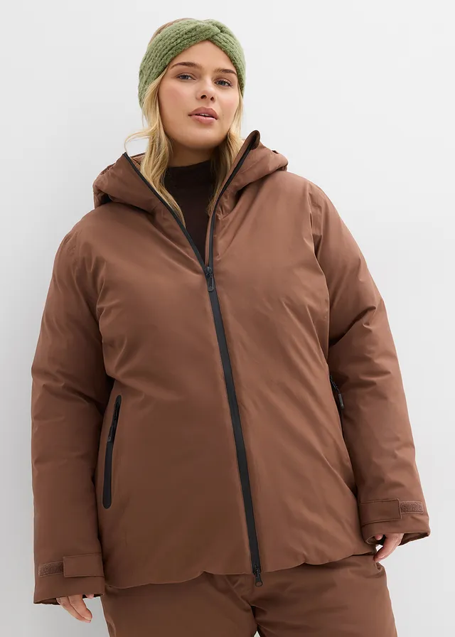 Ski-jas met sneeuwvanger, Kleur: lichtbruin