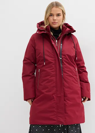 Manteau outdoor déperlant, aspect 2en1, Couleur: rouge prune