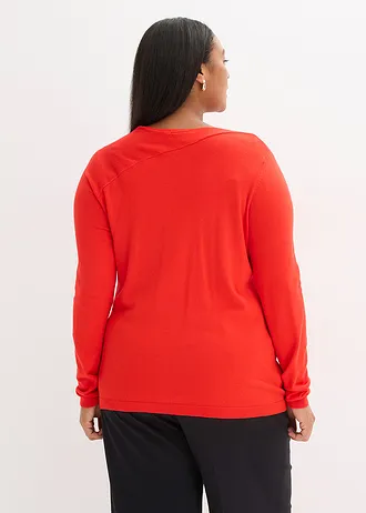 Trui van soepelvallende viscose, Kleur: rood