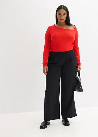 Trui van soepelvallende viscose, Kleur: rood