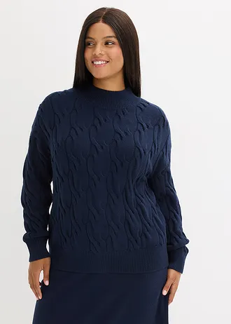 Oversize svetr z měkké viskózové směsi • tmavě modrá plus size • bonprix obchod