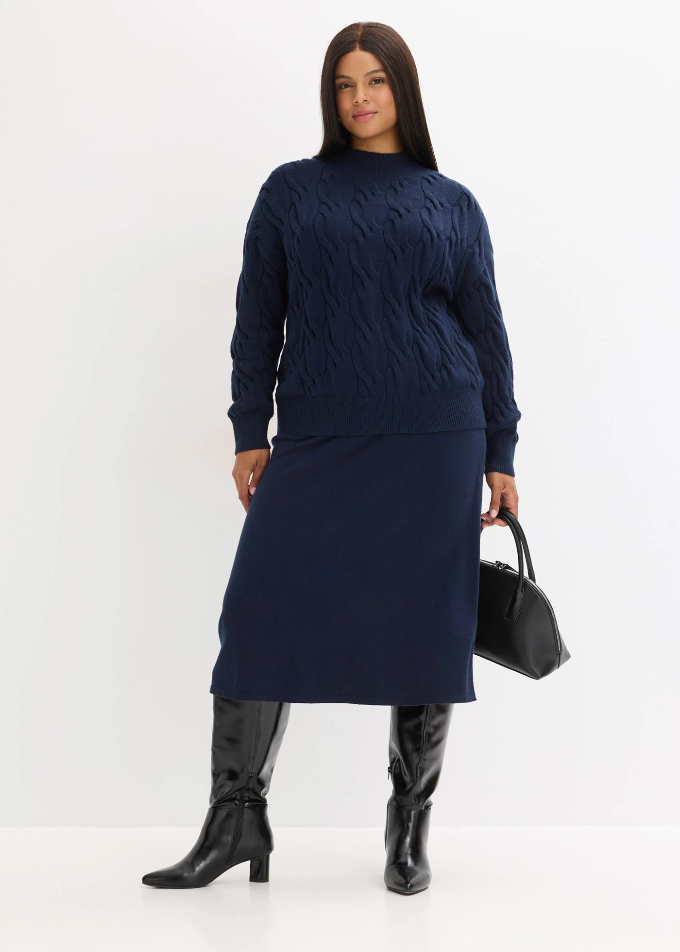 Oversize svetr z měkké viskózové směsi • tmavě modrá plus size • bonprix obchod