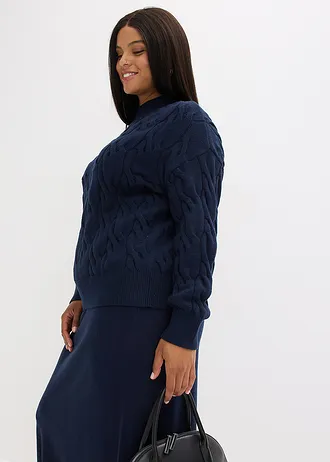 Oversize svetr z měkké viskózové směsi • tmavě modrá plus size • bonprix obchod