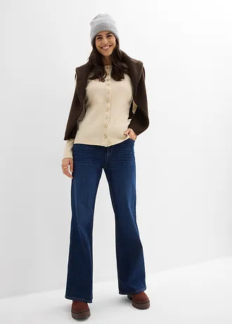 Žebrované tričko s dlouhým rukávem z čisté bavlny • světle písková • bonprix obchod