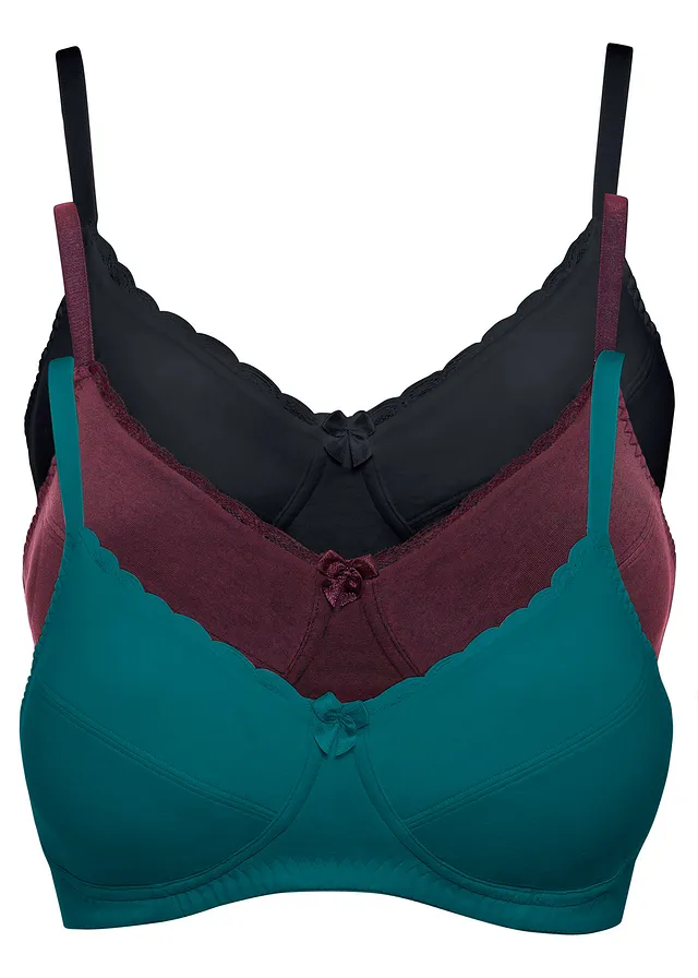 Sutien fără armătură cu bumbac (set/3 buc.)