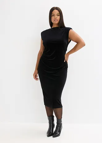 Midi jurk, Kleur: zwart