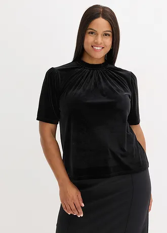 Sametové tričko, barva: černá