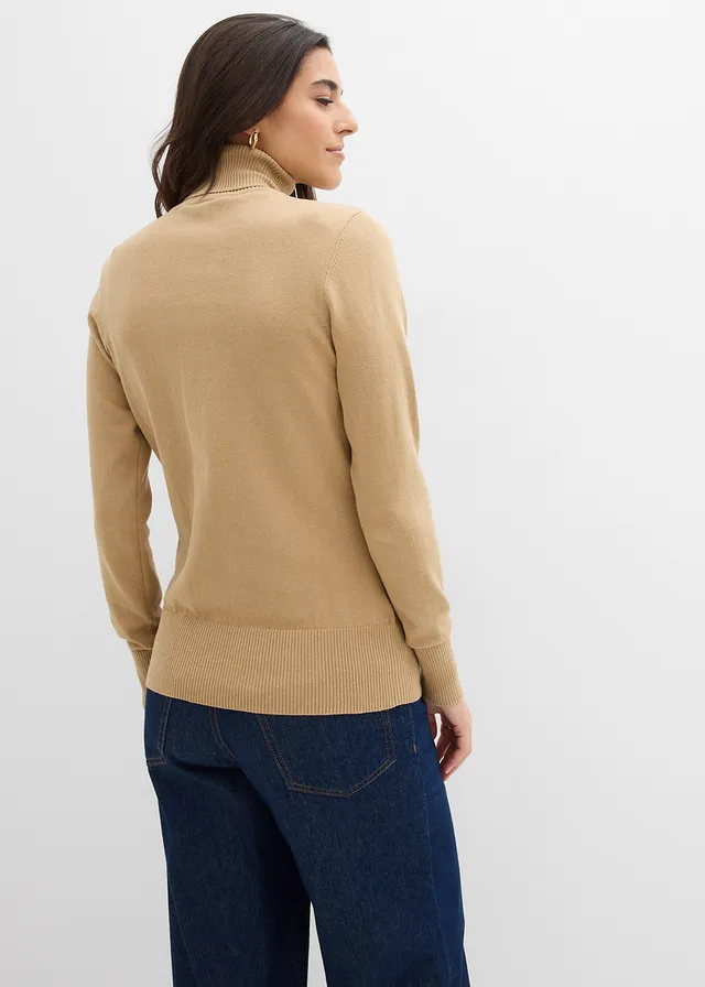 Pull col roulé en fine maille • kaki clair • product-page.page-title-suffix