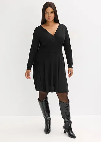 Jersey jurk, Kleur: zwart