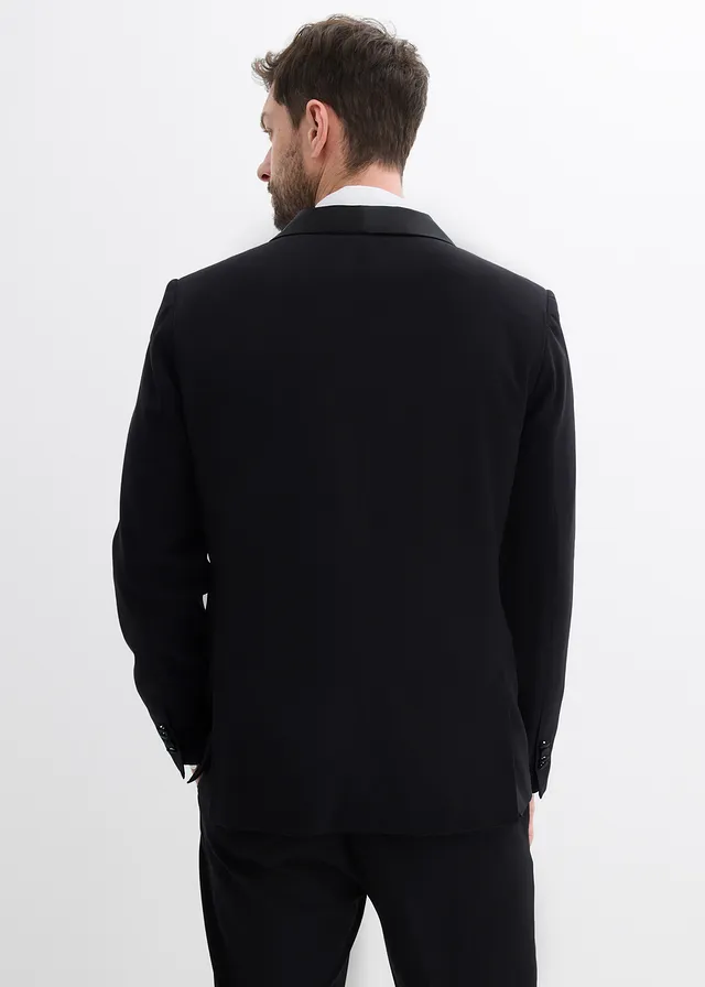 Smoking colbert met stretch, slim fit, Kleur: zwart