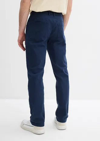 Regular fit stretch thermobroek met een zachte flanellen voering, straight, Kleur: donkerblauw