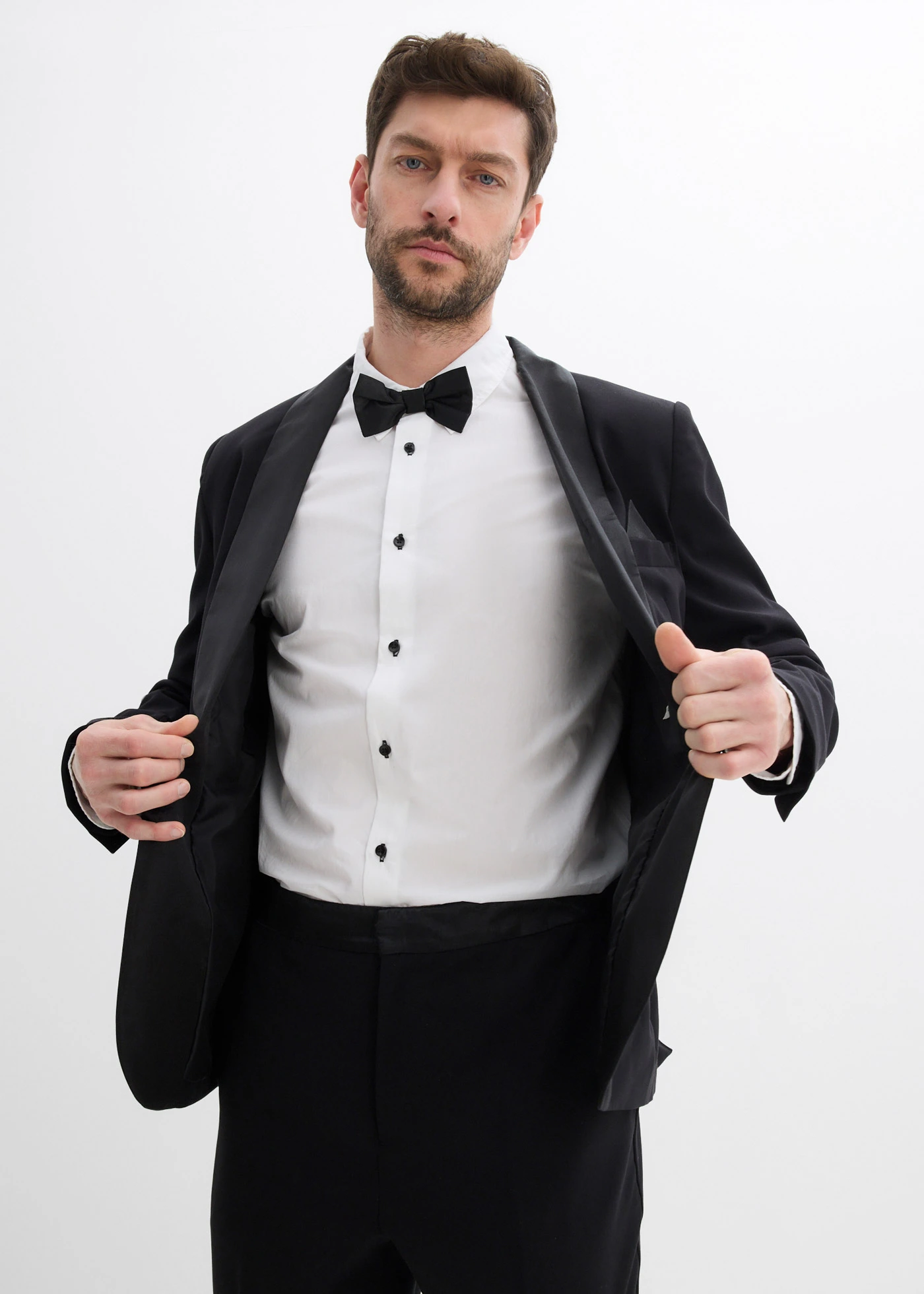 Chemise regular 100% coton et nœud papillon (ens. 2 pces) • blanc • Boutique bonprix