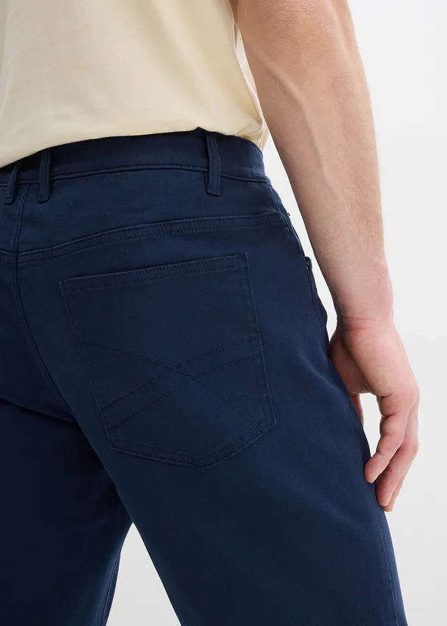 Regular fit stretch thermobroek met een zachte flanellen voering, straight • donkerblauw • product-page.page-title-suffix