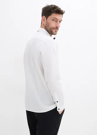 Chemise regular 100% coton et nœud papillon (ens. 2 pces) • blanc • Boutique bonprix