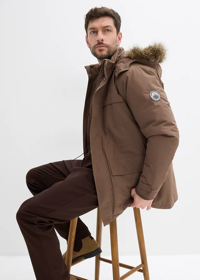 Parka rembourrée avec doublure polaire et capuche amovible • brun argile • product-page.page-title-suffix