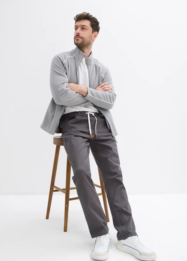 Regular fit stretch instapbroek, straight • antraciet • bonprix online shop