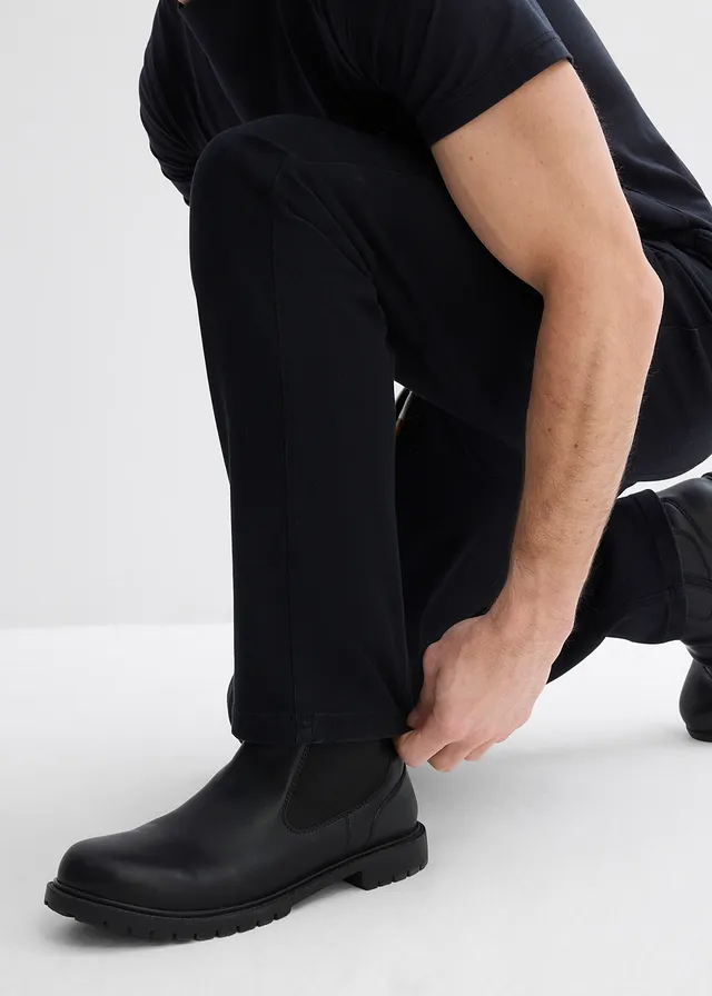 Regular fit stretch instapbroek, straight • zwart • product-page.page-title-suffix
