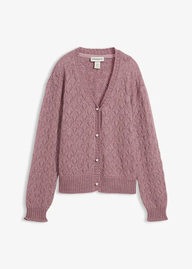 Ažúrový pletený sveter s vlnou