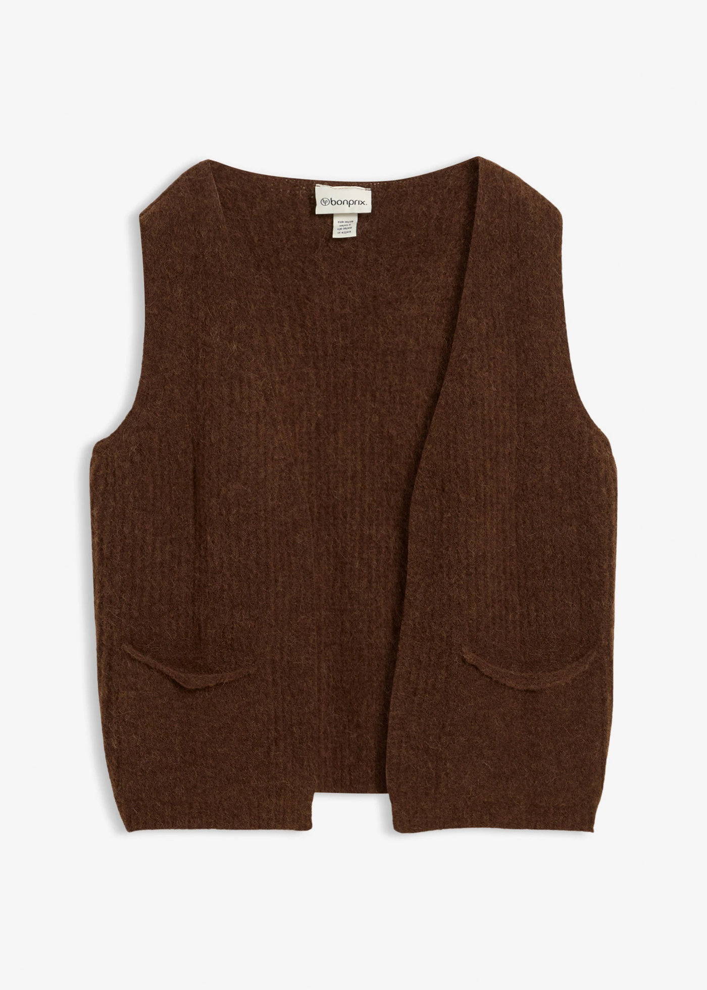 Vesta ze silnější pleteniny s vlnou alpaka • pimentová hnědá • bonprix obchod