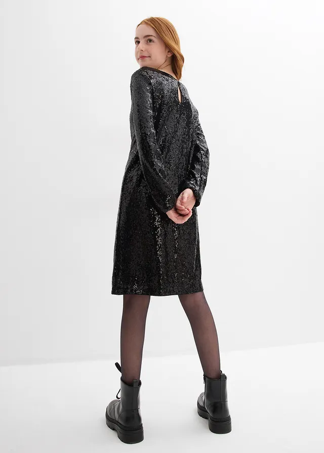 Paillettenjurk, Kleur: zwart