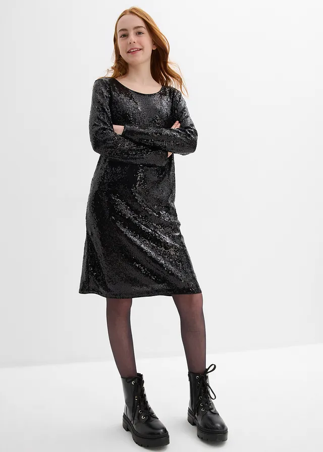 Paillettenjurk, Kleur: zwart
